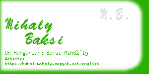 mihaly baksi business card